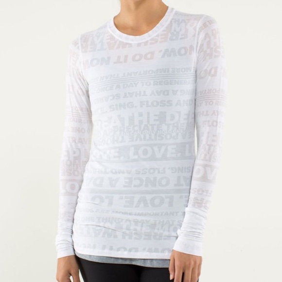 lululemon athletica Tops - Lululemon Manifesto LS Burnout White Sz 4/6 AS-IS